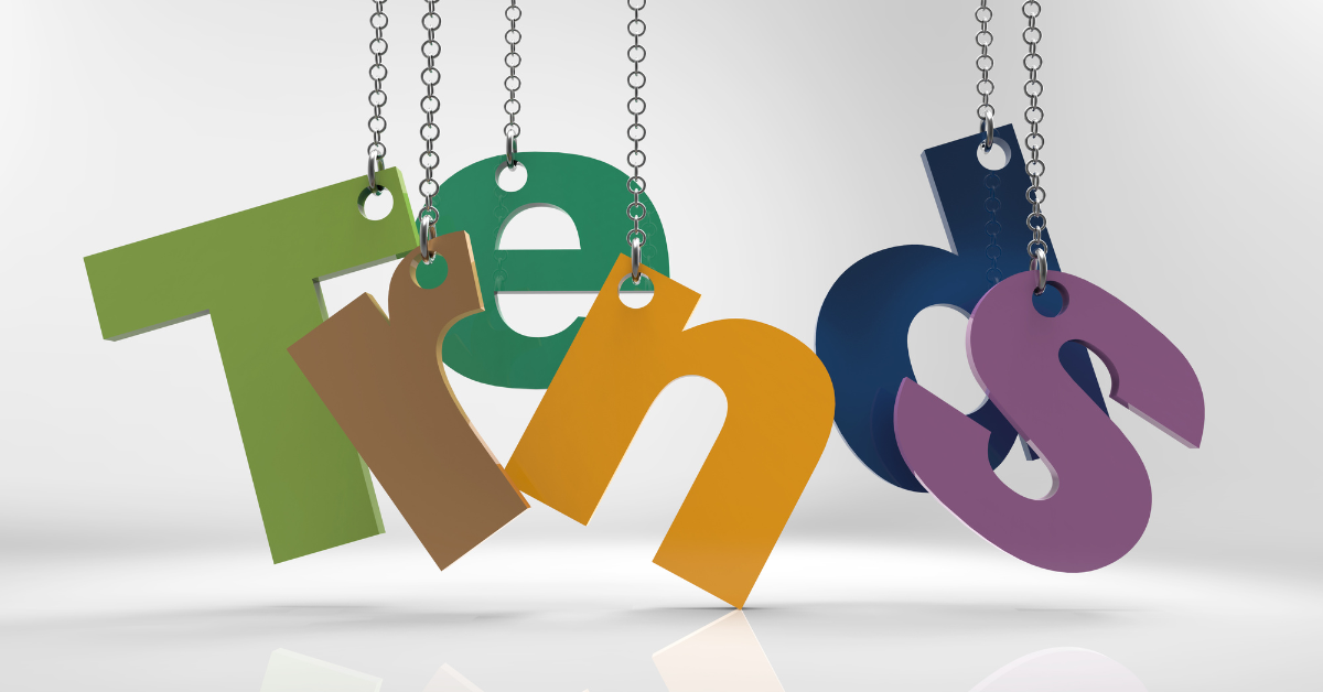 trends written in different colors