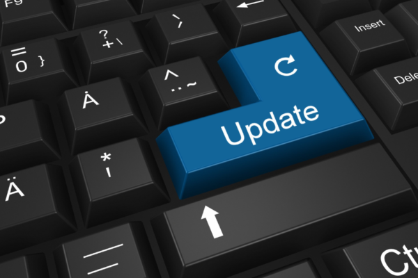 March 2025 Digital Marketing Updates blue update key on keyboard. For the March 2025 Digital Marketing Updates.