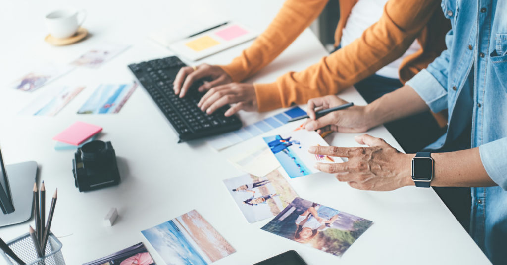 associates working on a marketing campaign