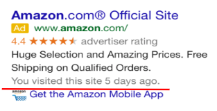 amazon on google search results page