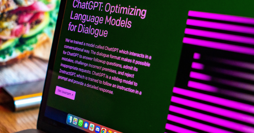 chat gpt website pulled up on a laptop