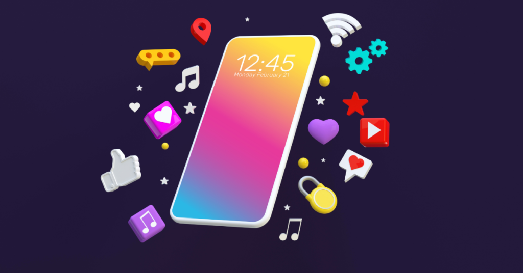 iphone with emojis surrounding it