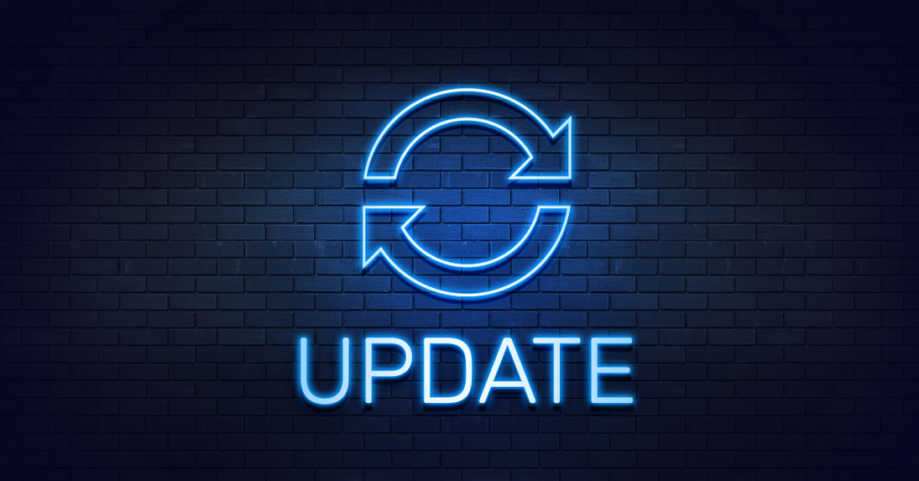 graphic of the word "update"
