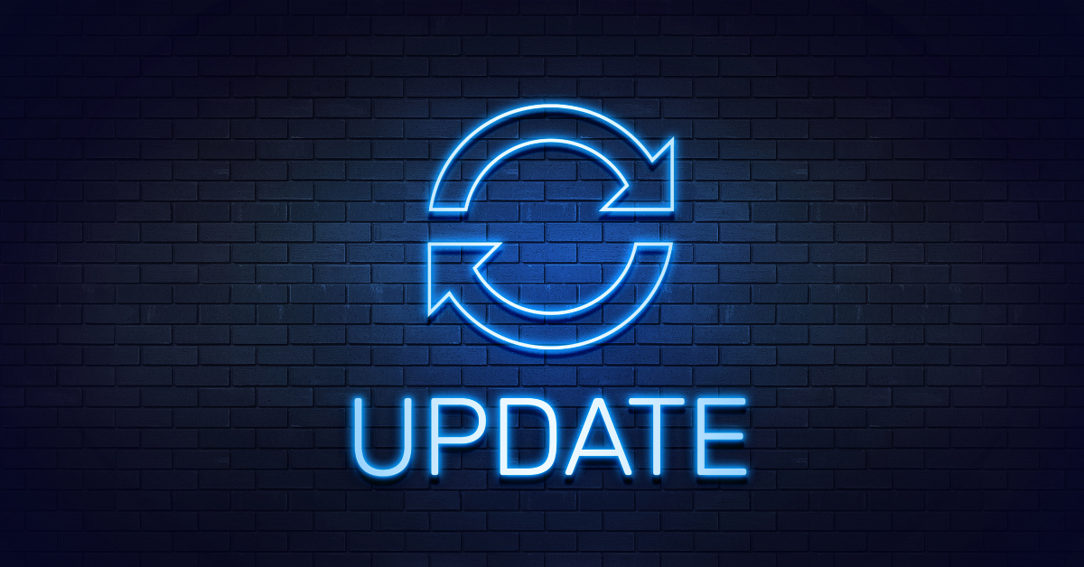 graphic of the word "update"