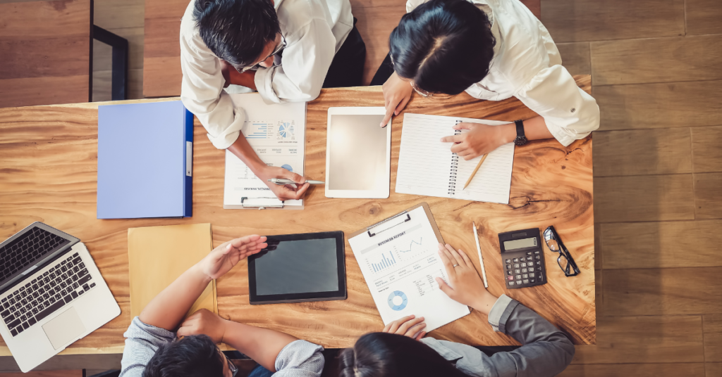 Group of Accountants tracking their Digital Marketing